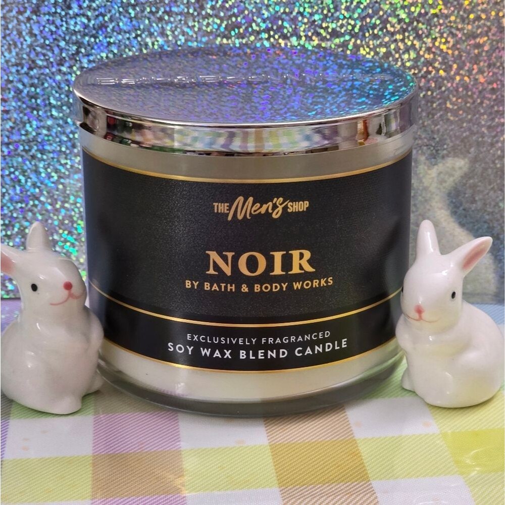 Bath & Body Works Men's Shop Noir Soy Wax Blend 3-Wick Candle NEW RARE - Picture 1 of 4